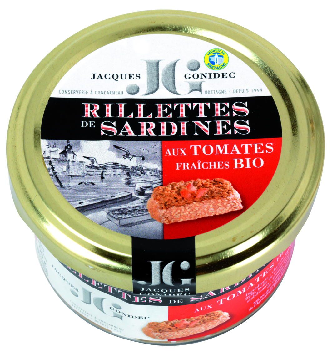 Jacques Gonidec Rilettes van sardines met tomaten 90g - 3027